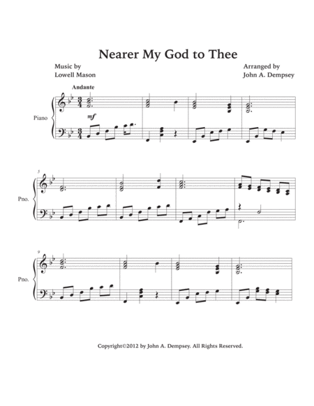Nearer My God to Thee (Piano Solo) image number null