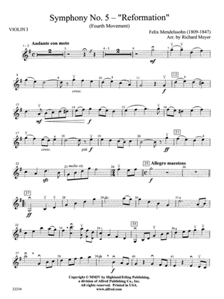 Symphony No. 5 "Reformation" (4th Movement): 1st Violin