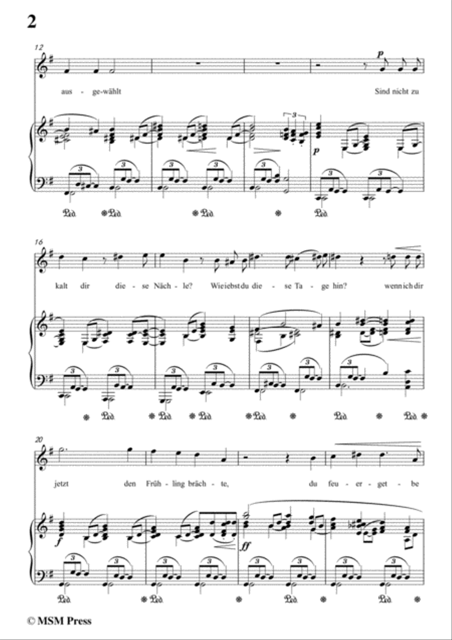 Richard Strauss-Die Georgine in e minor,for Voice and Piano Voice Solo scores gallery preview page 4