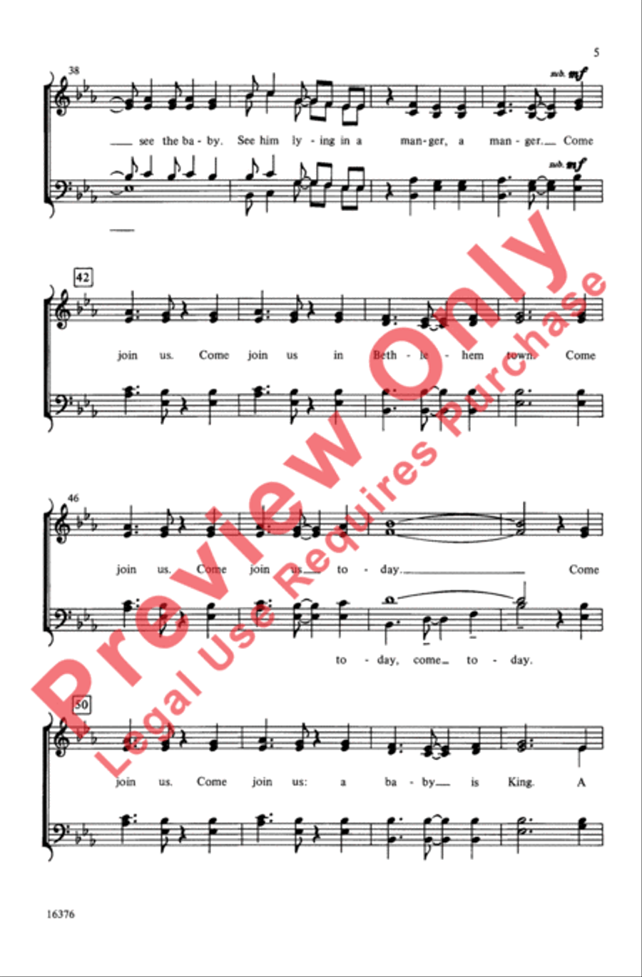 Come, See the Baby 4-Part scores gallery preview page 5