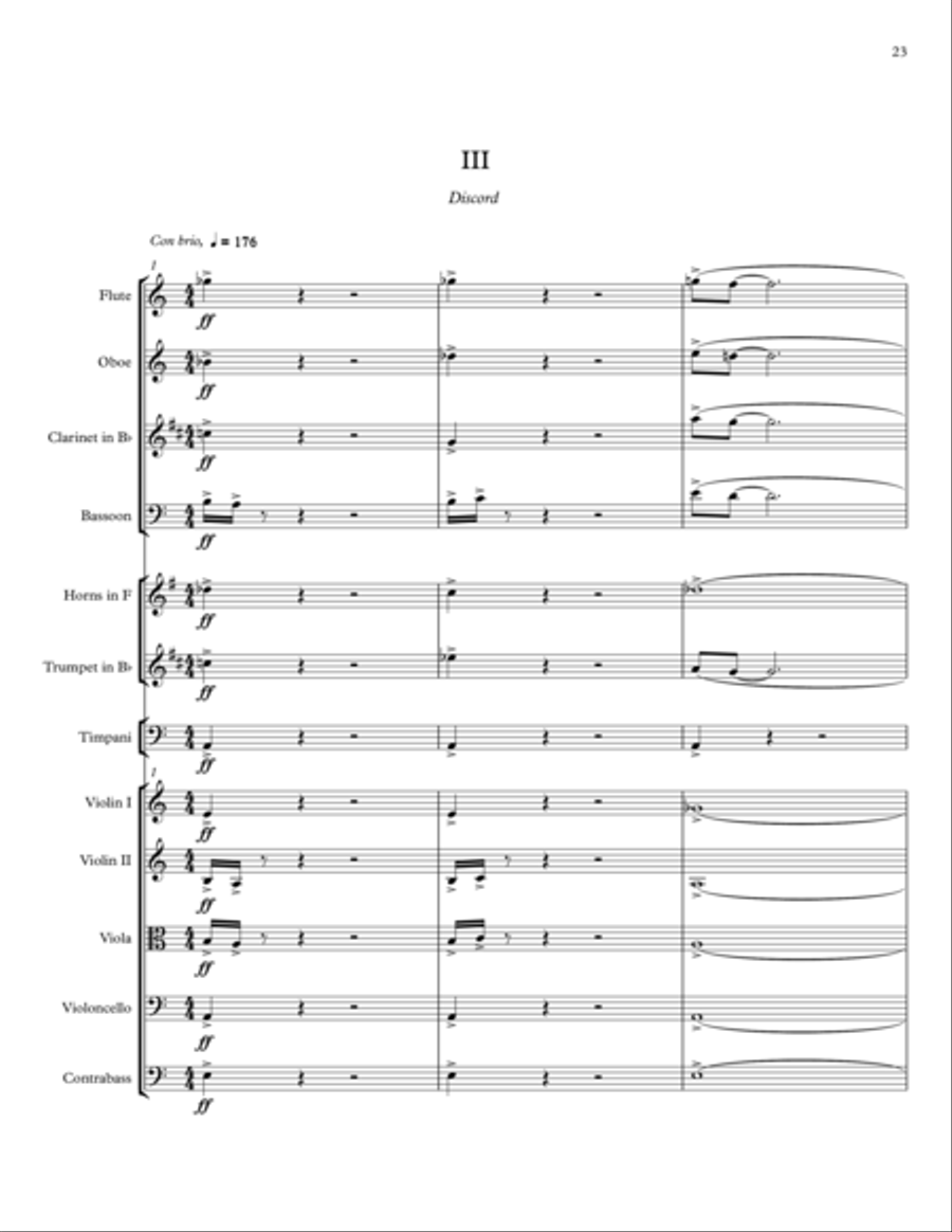 Algonquian Dreamcatcher, mvmt 3 'Discord' Full Orchestra scores gallery preview page 1