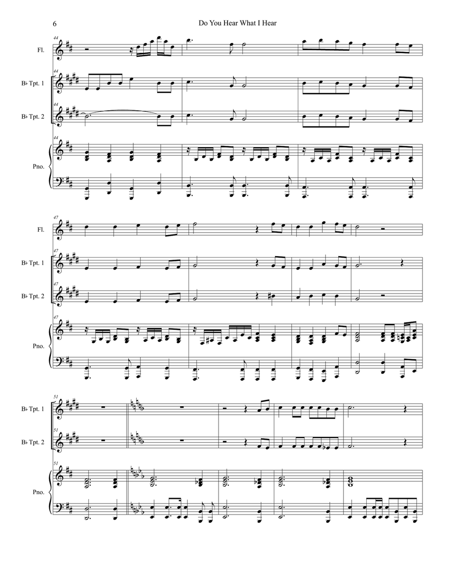 Do You Hear What I Hear Do You Hear What I Hear Trumpet Duet scores gallery preview page 6
