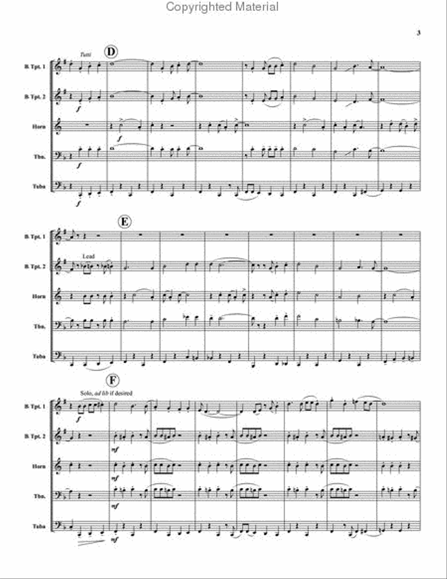 A Dixieland Funeral Brass Quintet scores gallery preview page 3