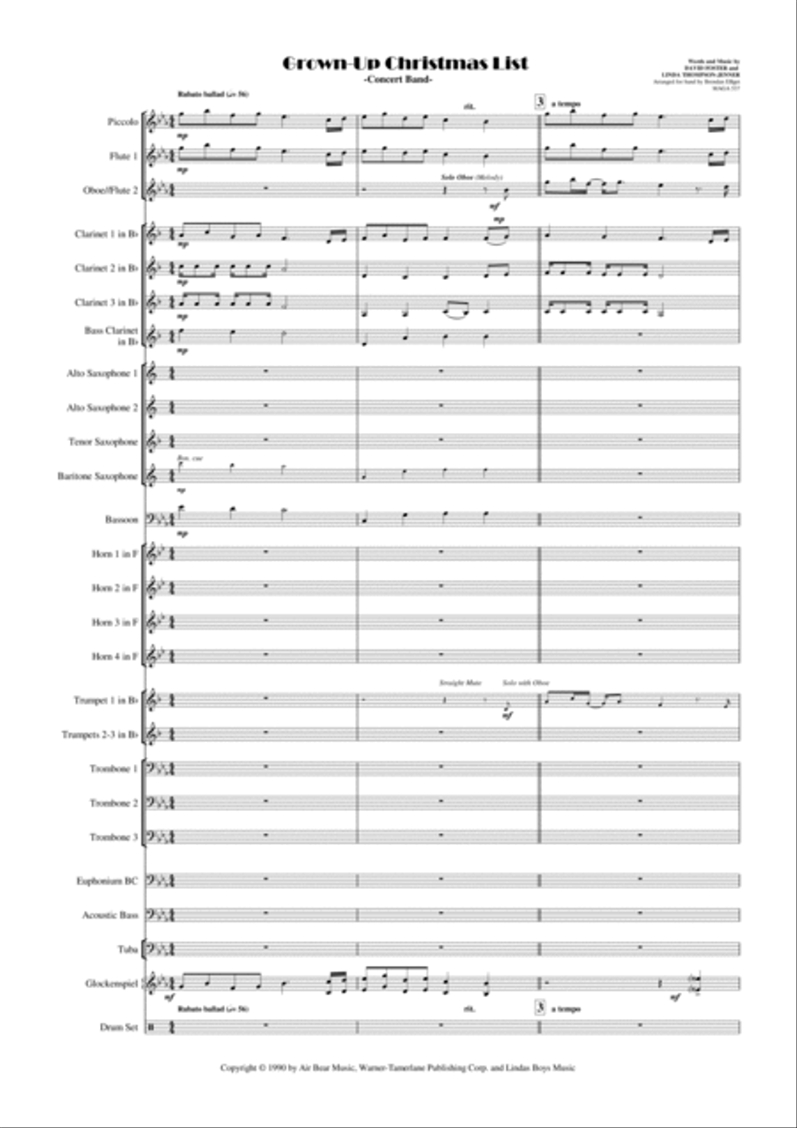 Grown-up Christmas List Concert Band scores gallery preview page 2