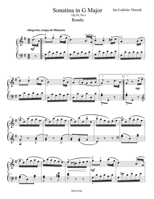 Book cover for Dussek Sonatina in G Major Op.20 No.1 Rondo