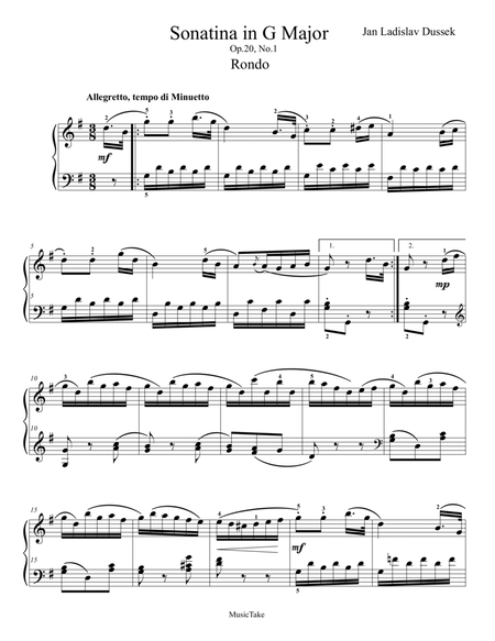 Dussek Sonatina in G Major Op.20 No.1 Rondo image number null