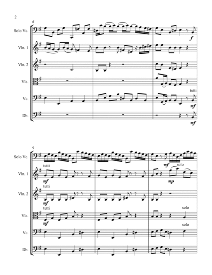 Cello Sonata RV40 Movement 2 String Orchestra scores gallery preview page 2