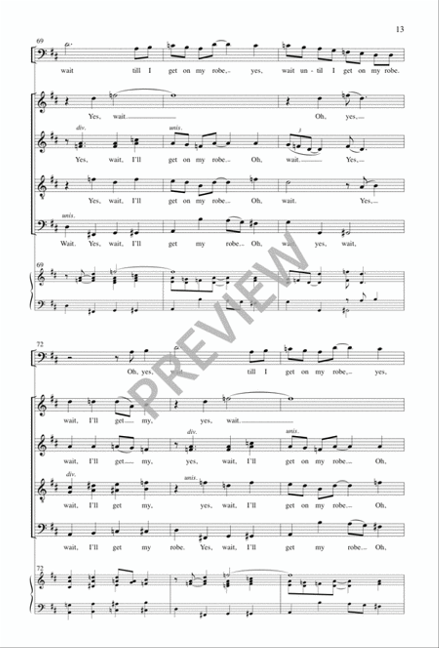 Wait till I Get on My Robe Divisi scores gallery preview page 14