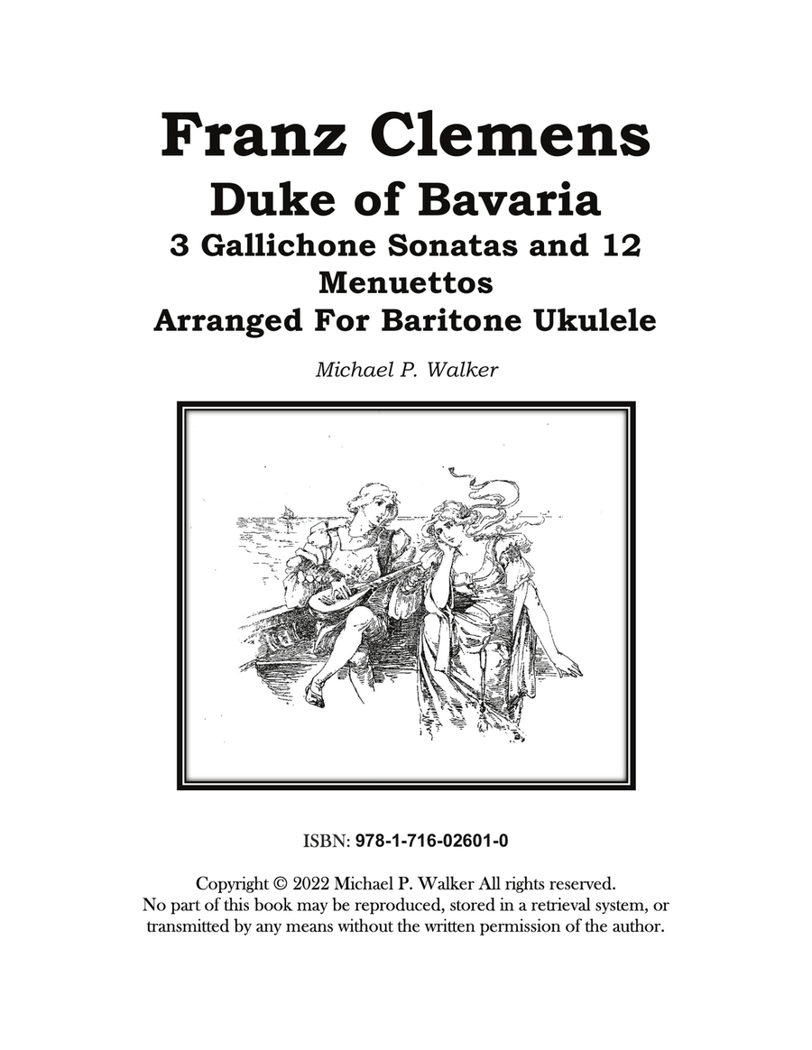 Franz Clemens Duke of Bavaria: 3 Gallichone Sonatas and 12 Menuettos Ukulele scores gallery preview page 1