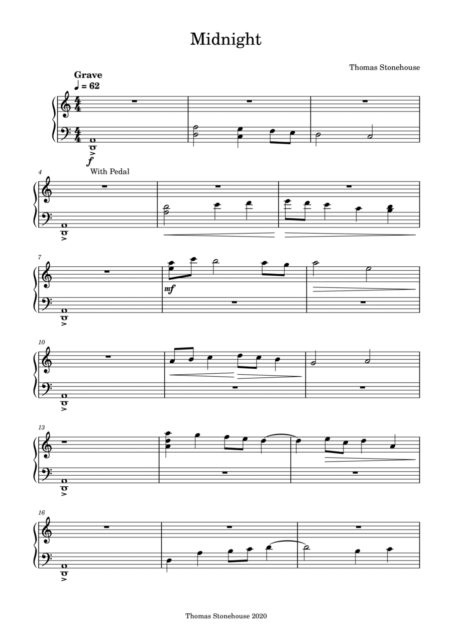 Midnight Midnight Piano Solo scores gallery preview page 1