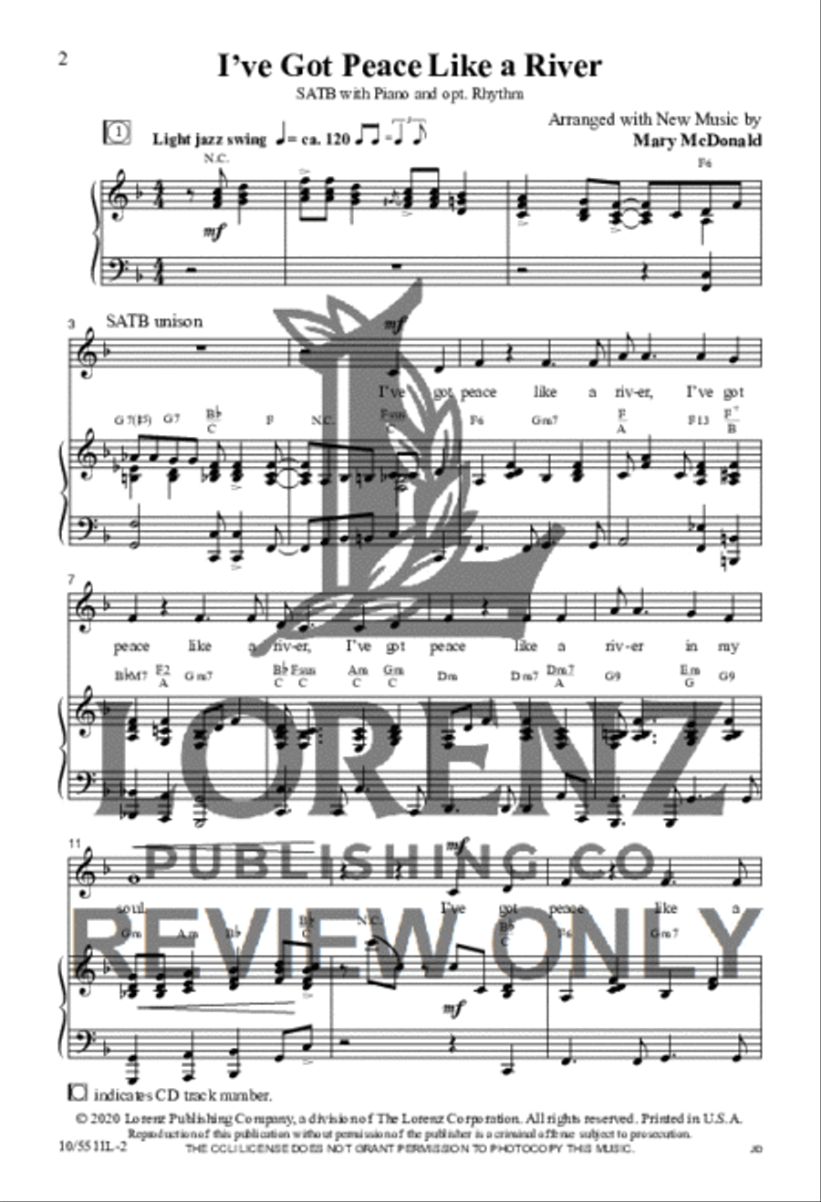 I've Got Peace Like a River 4-Part scores gallery preview page 2