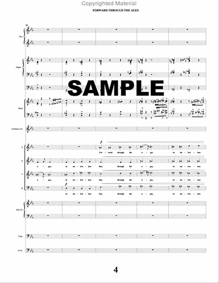 Cantata: Forward Through the Ages (score only) 4-Part scores gallery preview page 5