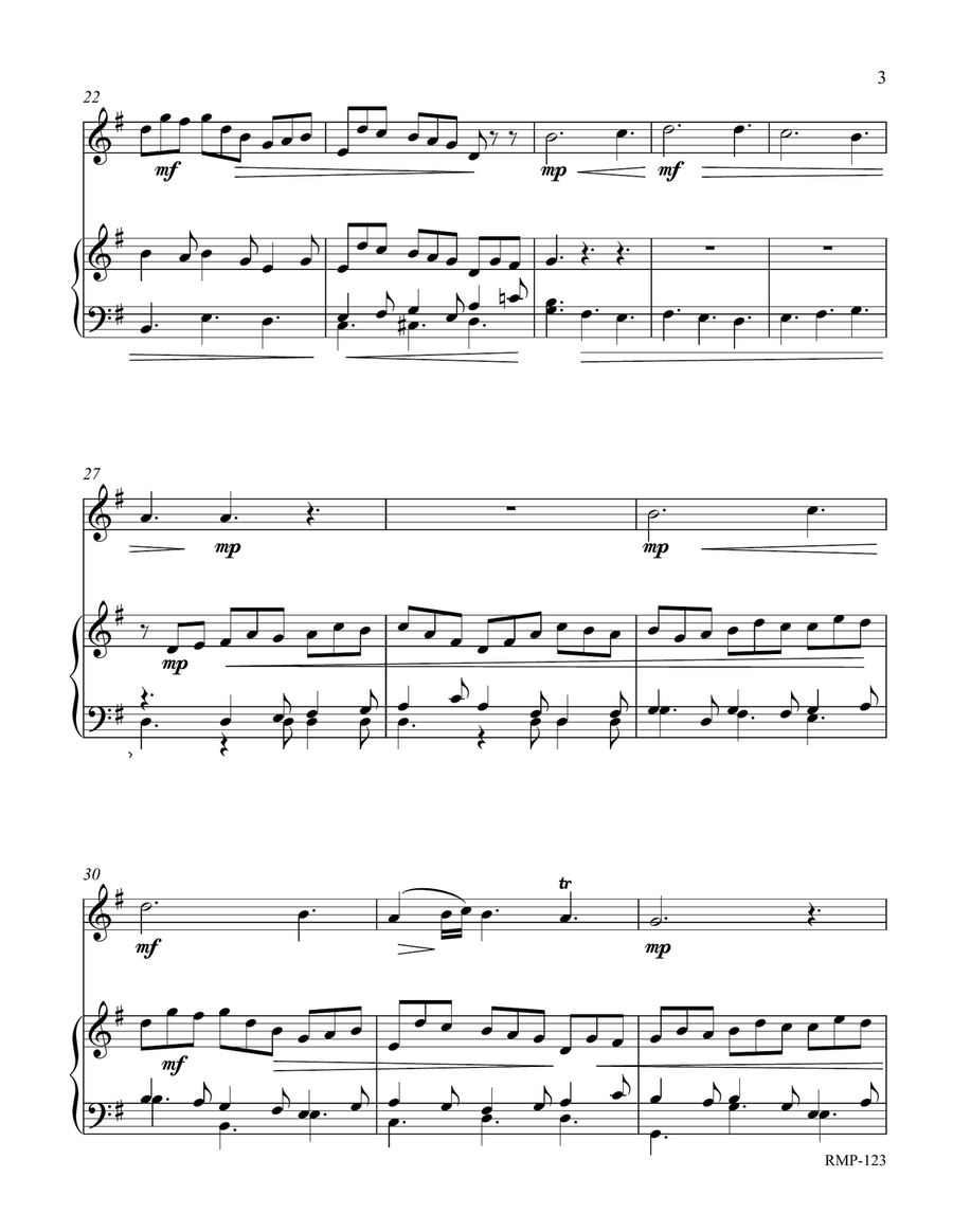 Bach - Jesu, Joy of Man's Desiring (flute with piano accompaniment) Flute Solo scores gallery preview page 3