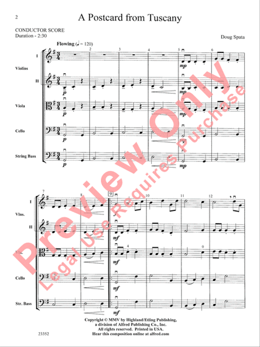 A Postcard from Tuscany String Orchestra scores gallery preview page 3
