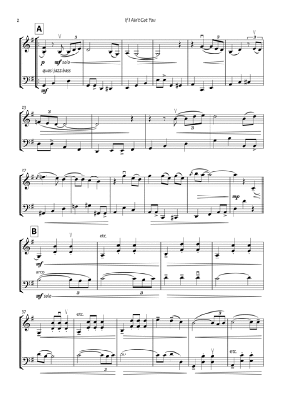 If I Ain't Got You String Duet scores gallery preview page 2