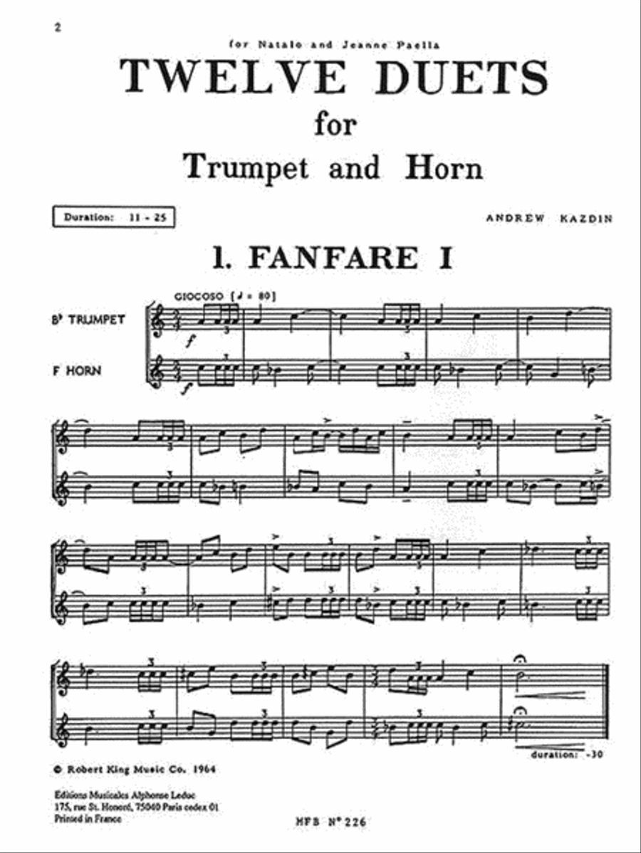 Twelve Duets For Horn And Trumpet Brass Duet scores gallery preview page 3