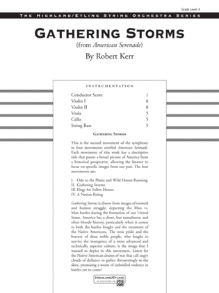 Book cover for Gathering Storms (Movement 2 from American Serenade Symphony): Score