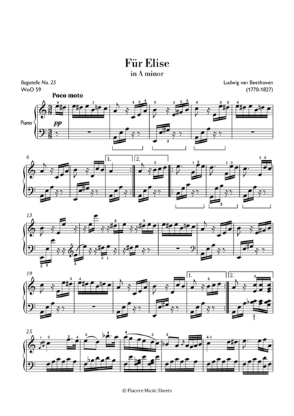 Beethoven - Für Elise in A minor - Intermediate image number null
