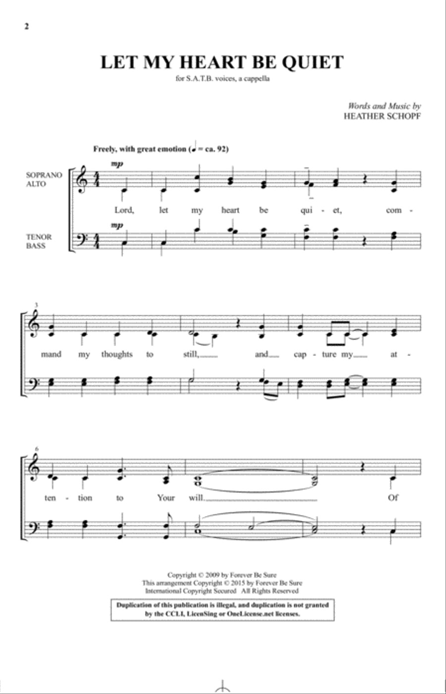 Let My Heart Be Quiet 4-Part scores gallery preview page 1