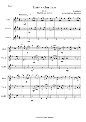 The Oak and the Ash (A North country maid) for violin trio