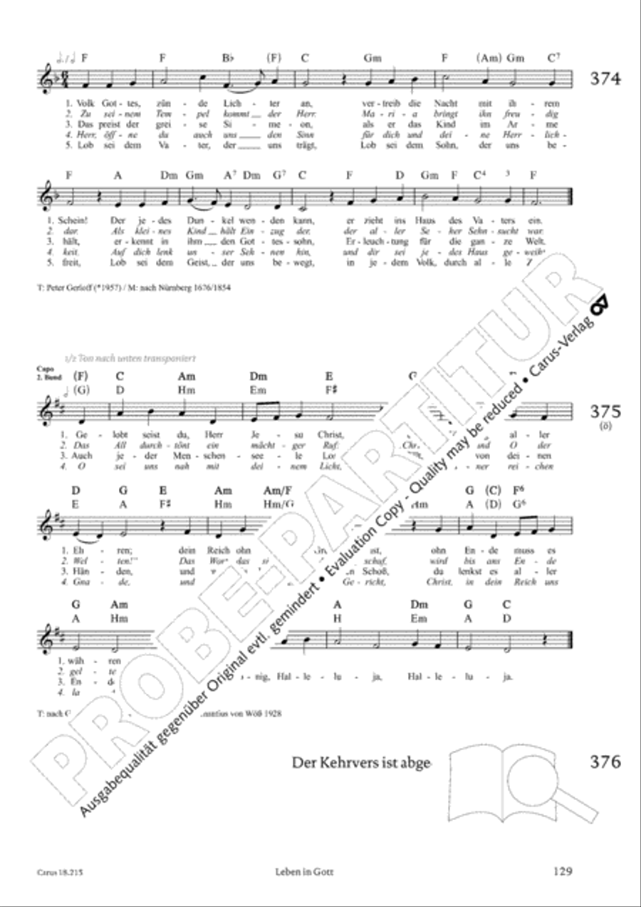 Gitarrenbuch zum Gotteslob Guitar scores gallery preview page 123