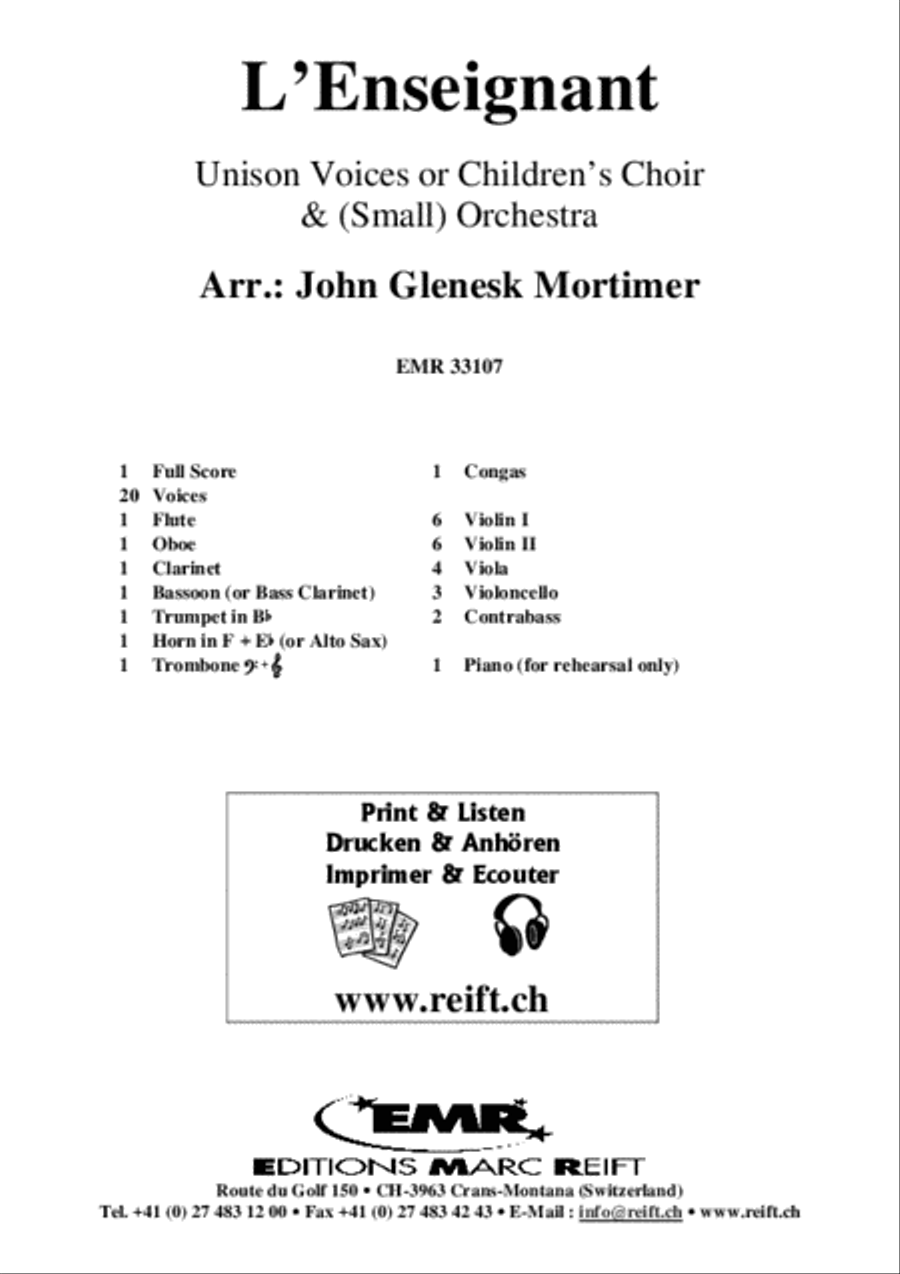 L'Enseignant L'Enseignant Unison Choir scores gallery preview page 2