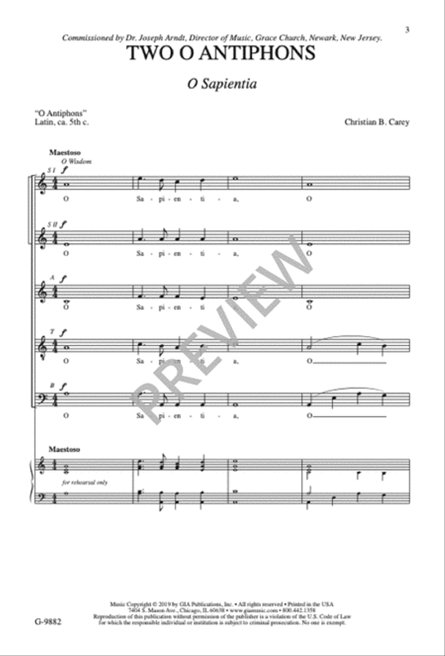 Two O Antiphons SSATB scores gallery preview page 4