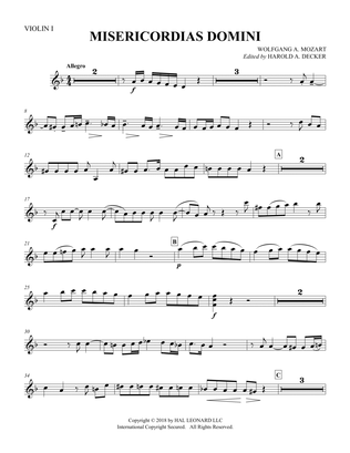 Misericordias Domini (arr. Harold Decker) - Violin 1