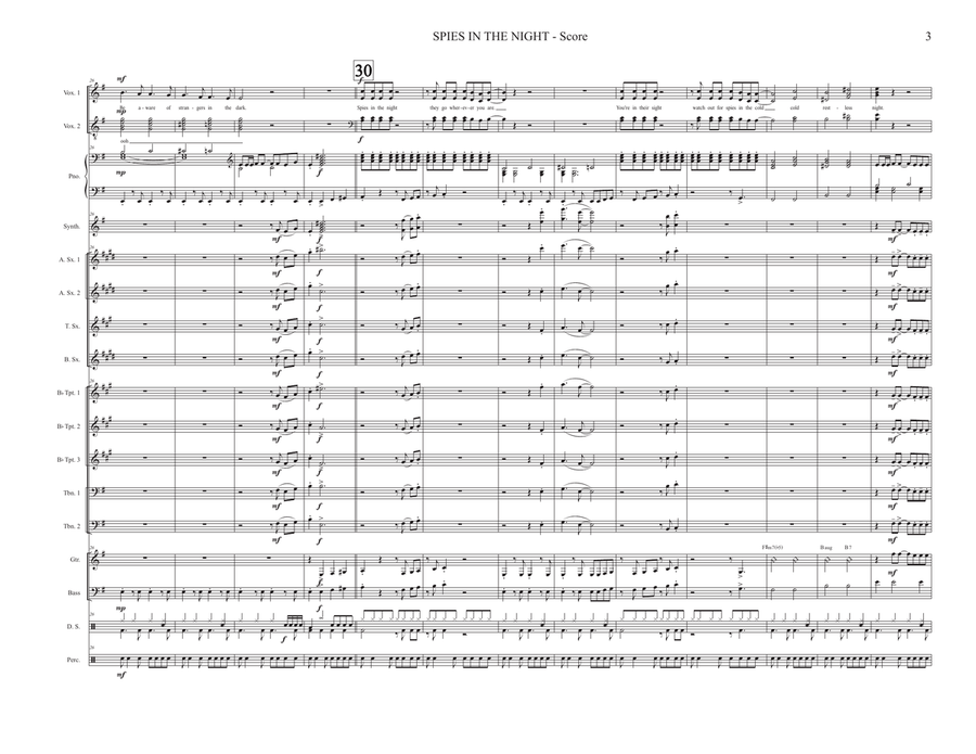 Spies In The Night 4-Part scores gallery preview page 3