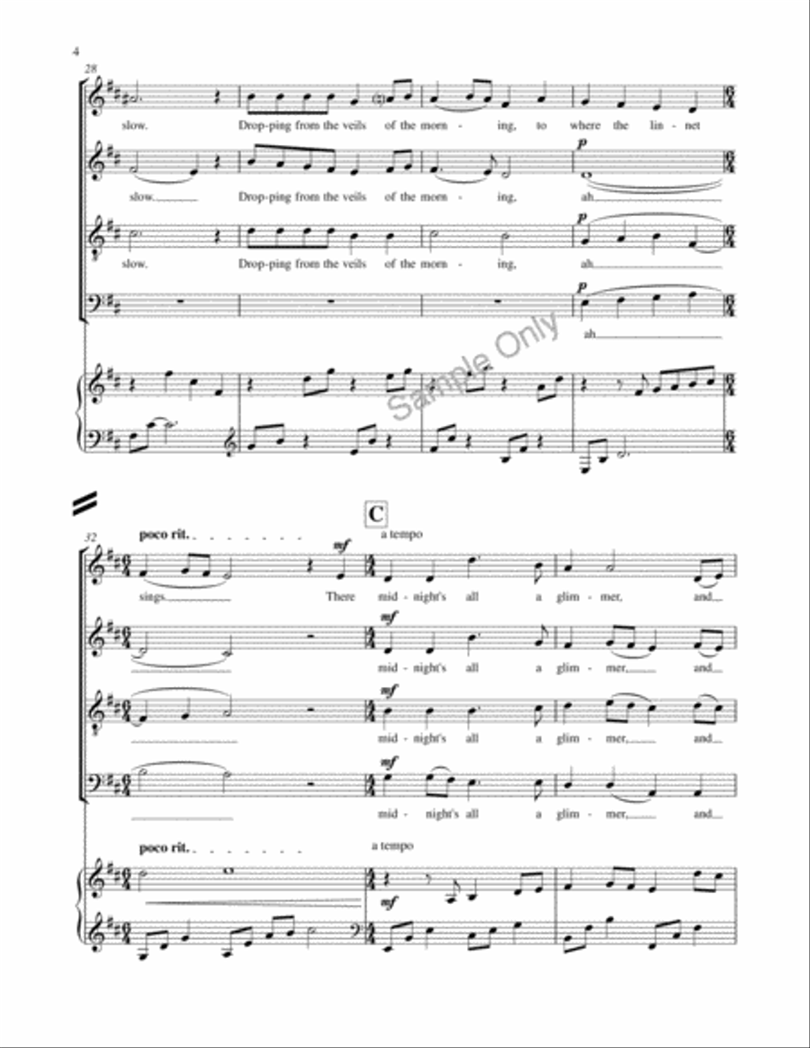 Lake Isle Of Innisfree 4-Part scores gallery preview page 4