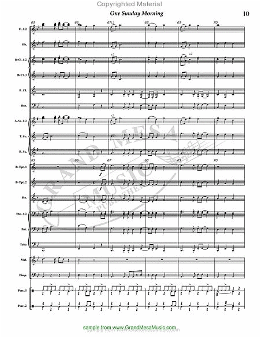 One Sunday Morning Concert Band scores gallery preview page 11