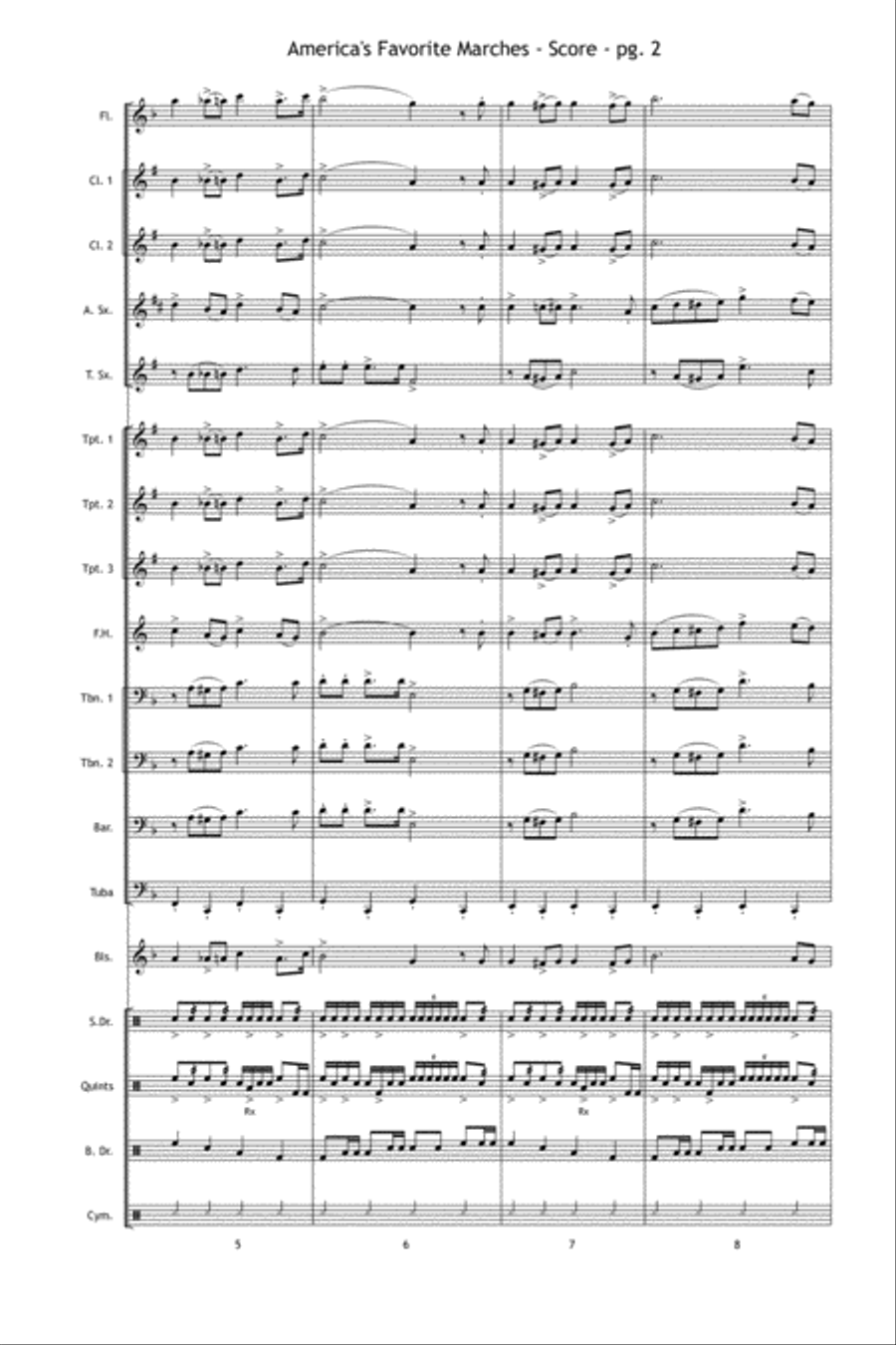 America's Favorite Marches Marching Band scores gallery preview page 3