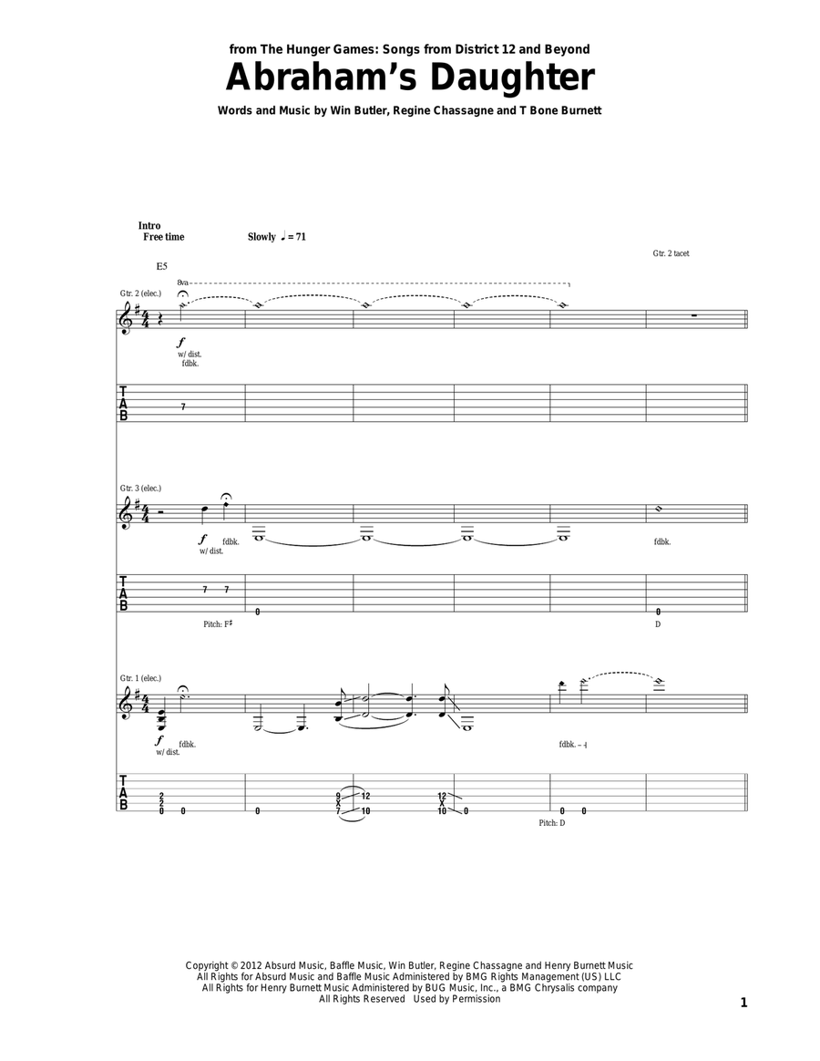 Abraham's Daughter Abraham's Daughter Acoustic Guitar scores gallery preview page 1