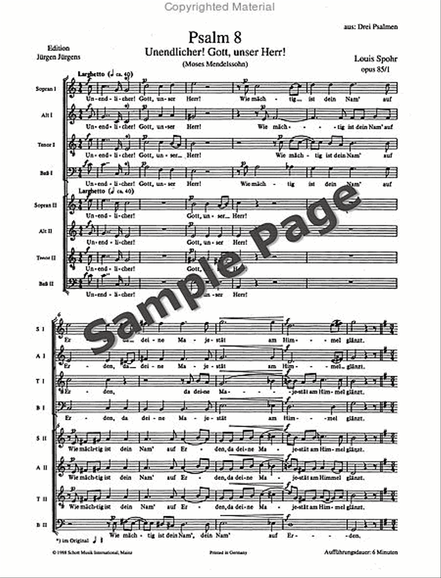 Psalm 8, Op. 85/1 4-Part scores gallery preview page 4