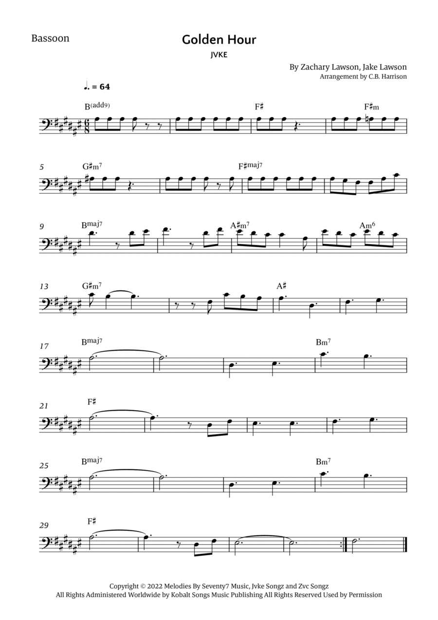 Golden Hour Bassoon Solo scores gallery preview page 1