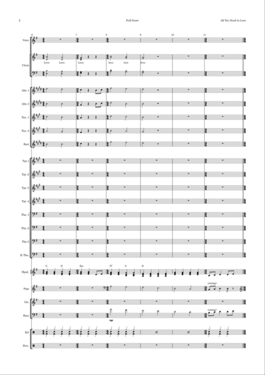 All You Need Is Love Jazz Ensemble scores gallery preview page 2