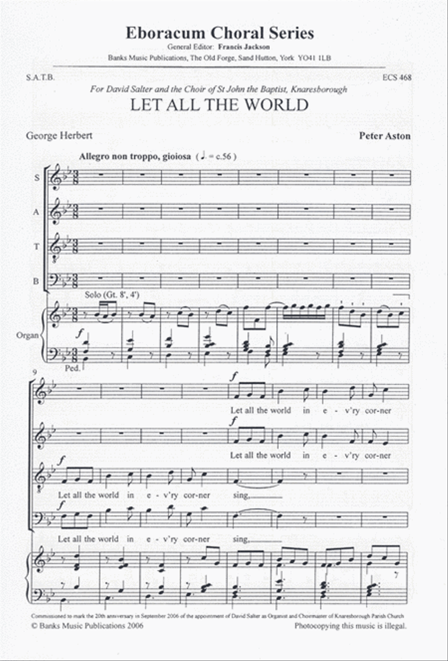 Let All The World 4-Part scores gallery preview page 1