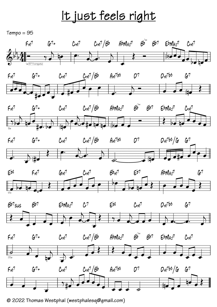 It just feels right It just feels right Piano scores gallery preview page 1
