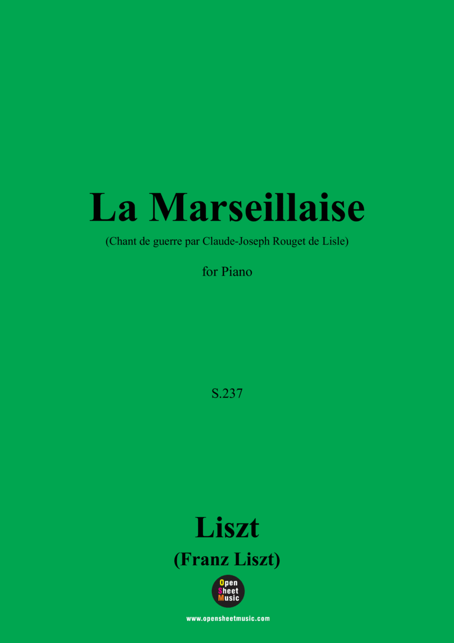 Liszt-La Marseillaise,for Piano Piano Solo scores gallery preview page 1