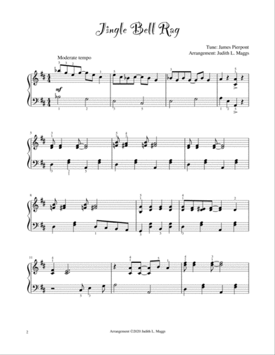 Jingle Bell Rag - Intermediate Piano Jingle Bell Rag - Intermediate Piano Easy Piano scores gallery preview page 2