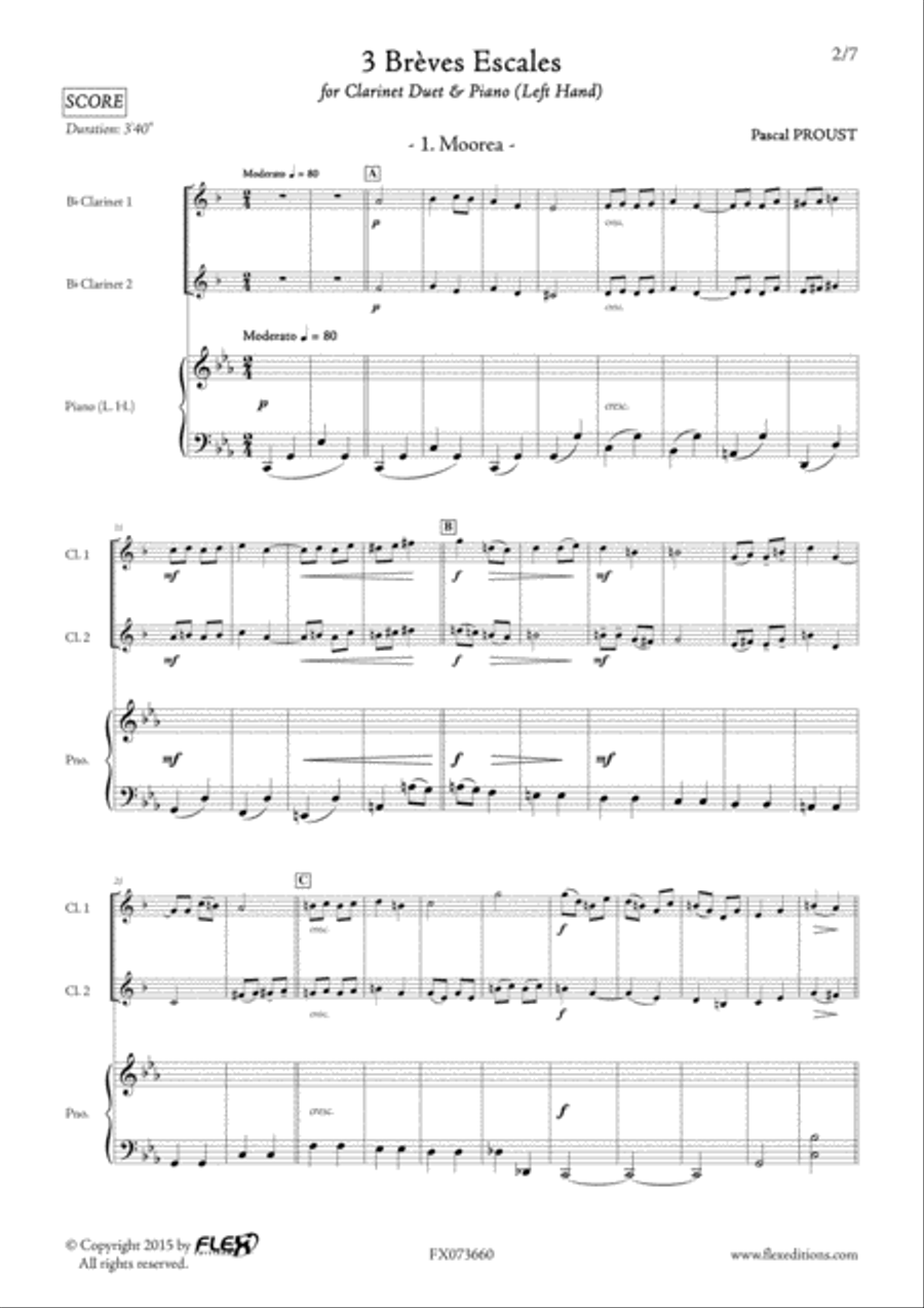 3 Breves Escales B-Flat Clarinet scores gallery preview page 2