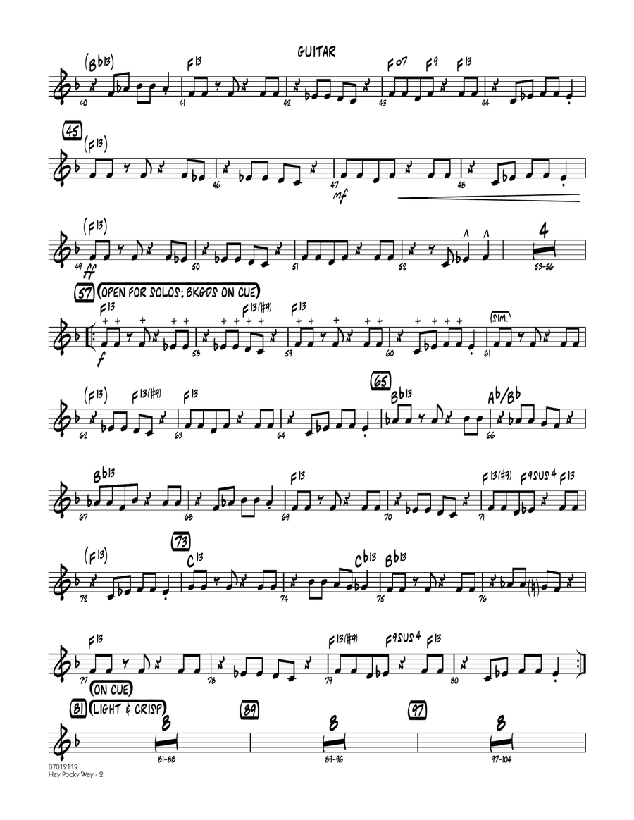 Hey Pocky Way - Guitar Jazz Ensemble scores gallery preview page 2