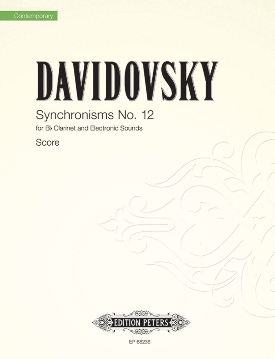 Synchronisms No. 12 for Bb Clarinet and Electronic Sounds B-Flat Clarinet scores gallery preview page 1