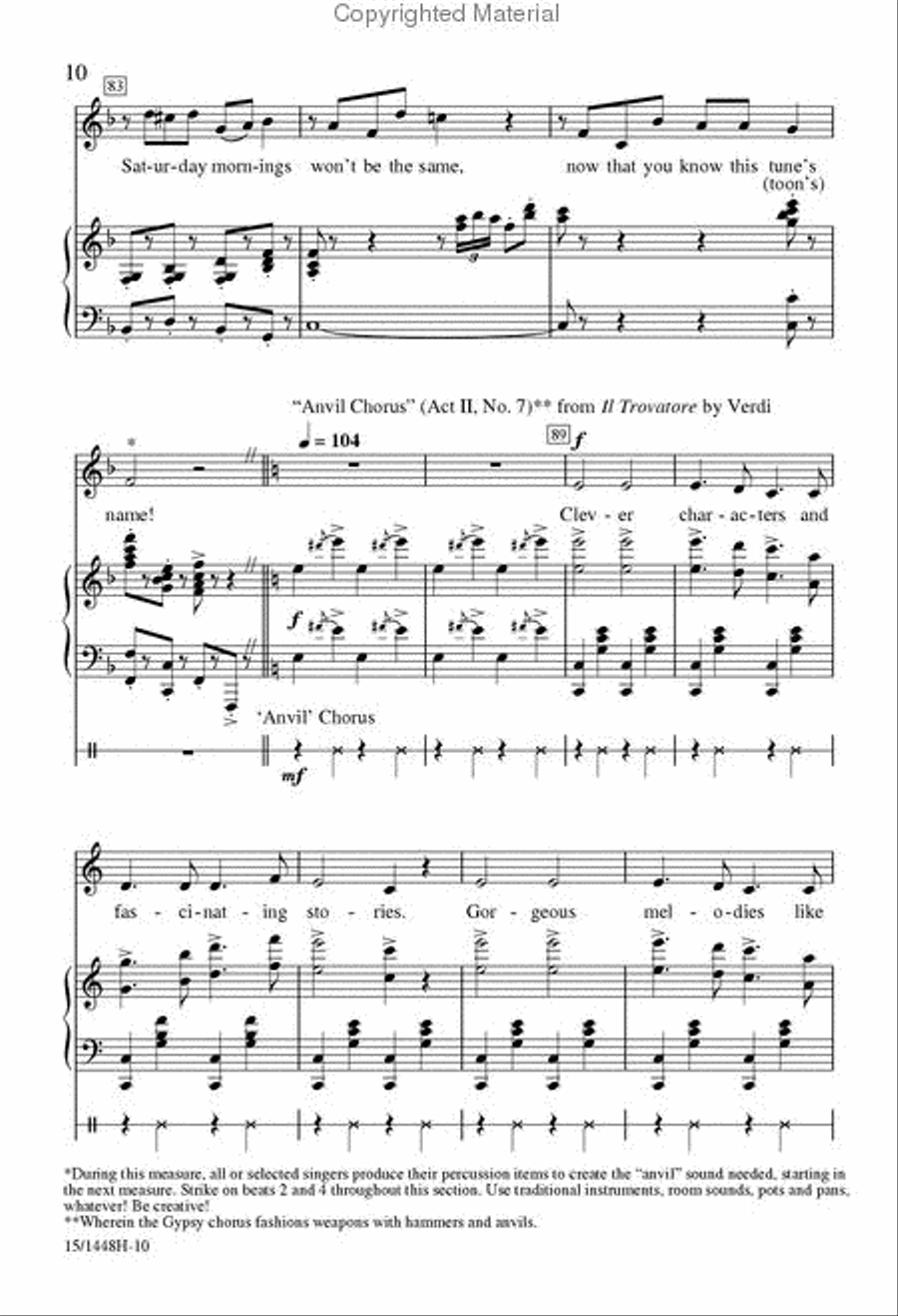 Painless Opera Painless Opera Unison Choir scores gallery preview page 10