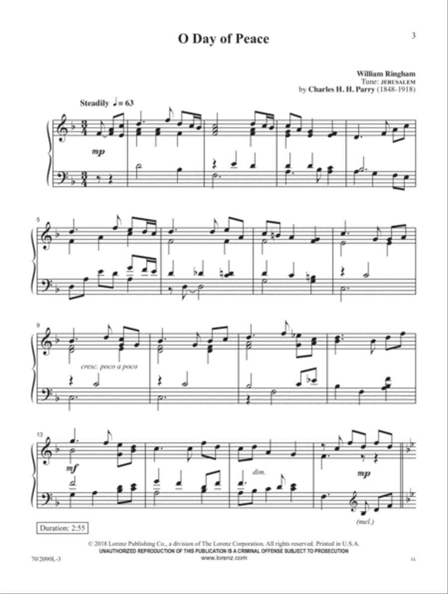 O Day of Peace Piano Solo scores gallery preview page 3