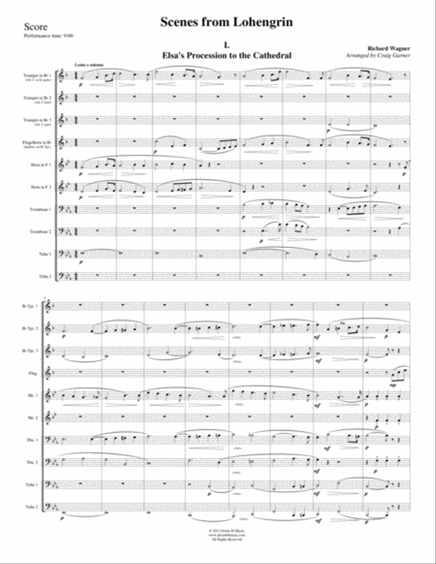 Scenes from Lohengrin: Elsa's Procession to the Cathedral and King's Army Assembles Brass Ensemble scores gallery preview page 2