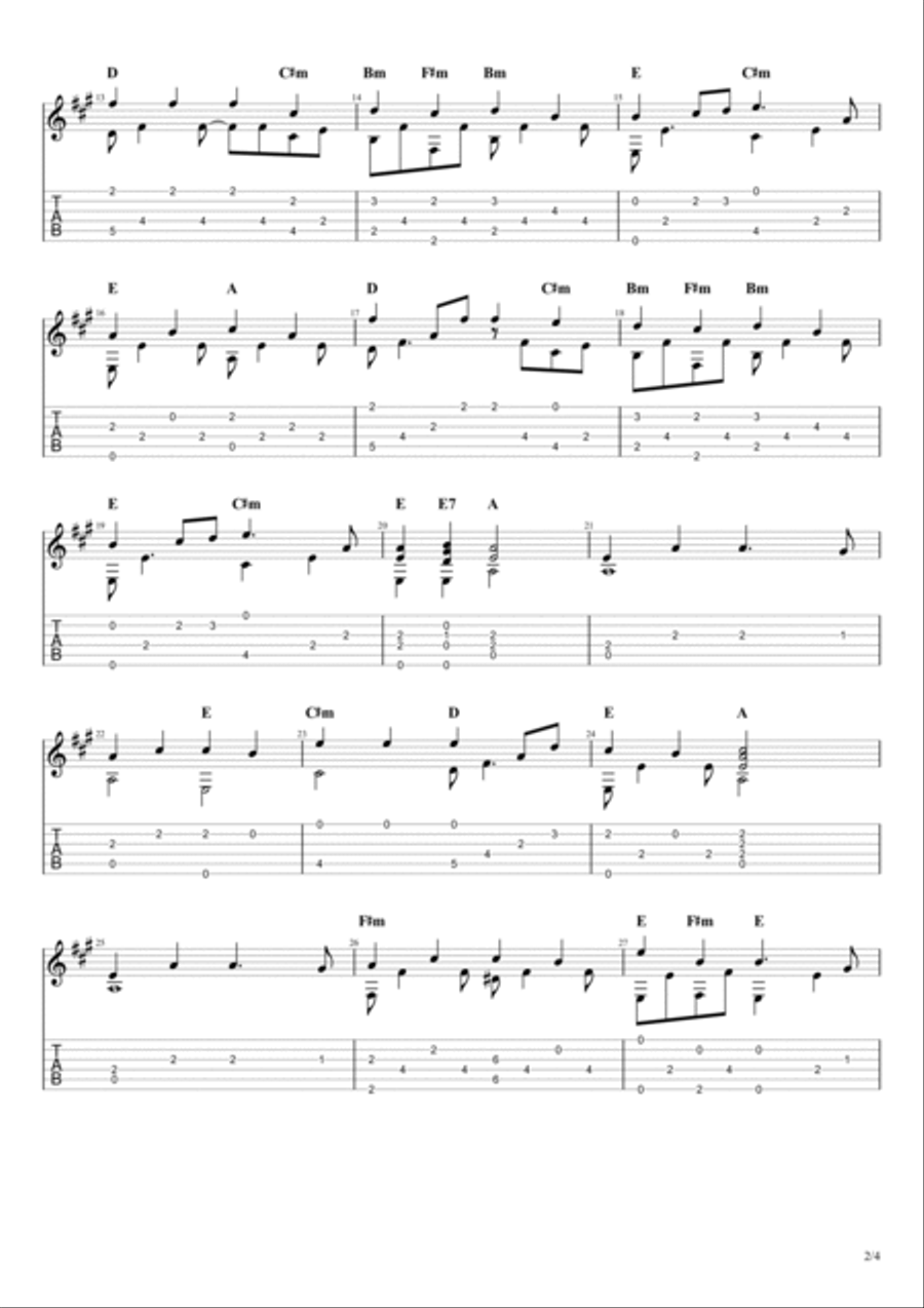 Hark! the Herald Angels Sing Classical Guitar scores gallery preview page 2