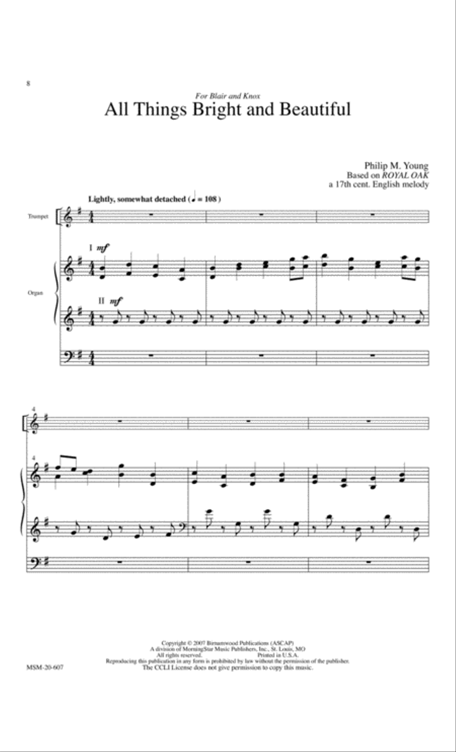 This Is My Father's World: Three Hymns for Trumpet and Organ Trumpet scores gallery preview page 4