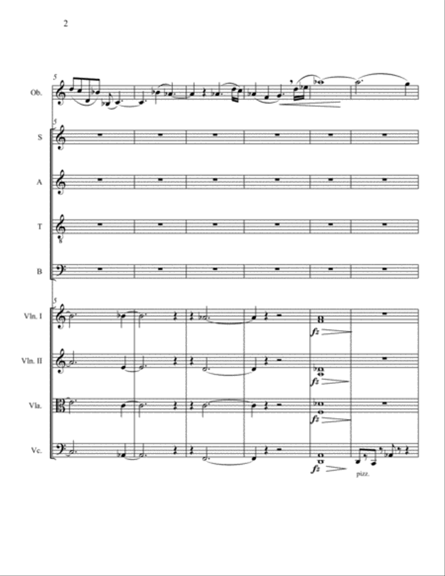 Ave Verum for SATB with String Quartet and Oboe 4-Part scores gallery preview page 2