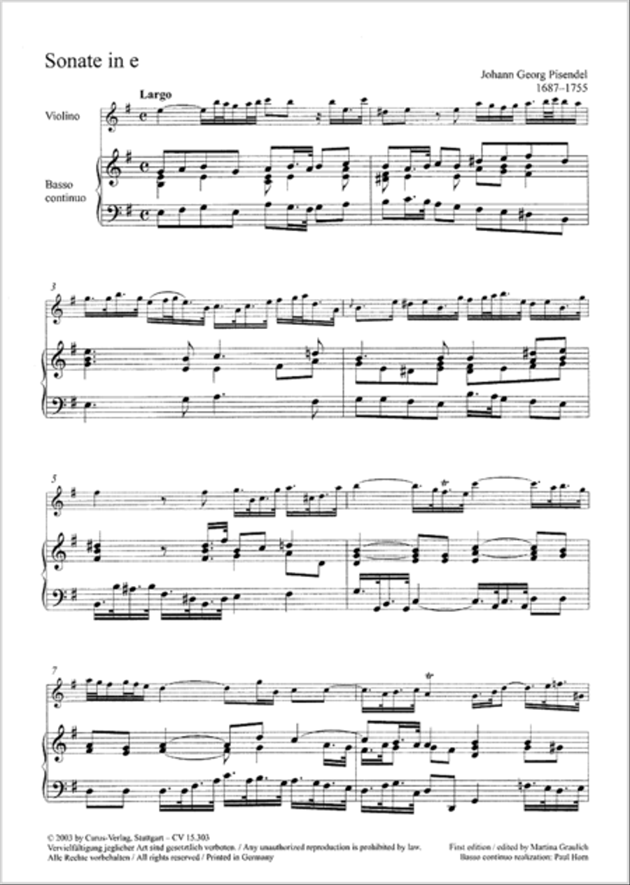 Sonate in e Violin scores gallery preview page 2